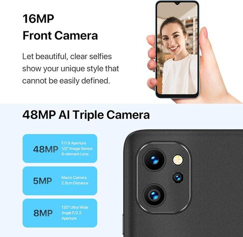 UMIDIGI F3 Pro 5G هاتف خلوي غير مقفل، Android 13، 12(6+6) جيجابايت + 128 جيجابايت، كاميرا رئيسية 48 ميجابكسل، شاشة 6.6 بوصة FHD+، معالج ثماني النواة، بطارية 6000 مللي أمبير في الساعة، 5G مزدوج، NFC in Kuwait