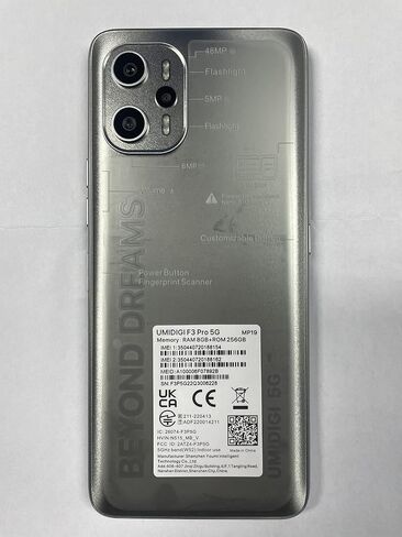 UMIDIGI F3 Pro 5G هاتف خلوي غير مقفل، Android 13، 12(6+6) جيجابايت + 128 جيجابايت، كاميرا رئيسية 48 ميجابكسل، شاشة 6.6 بوصة FHD+، معالج ثماني النواة، بطارية 6000 مللي أمبير في الساعة، 5G مزدوج، NFC in Kuwait