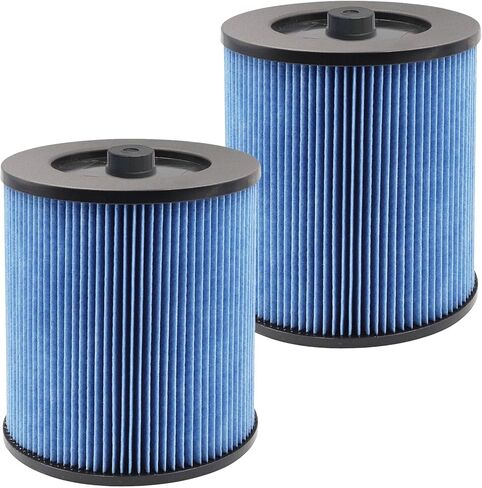 2 قطعة فلتر خرطوشة للحرفي 17907 9-17907 متجر فراغ 5 إلى 20 جالون، 3 طبقات مطوي استبدال الرطب/الجاف in Kuwait