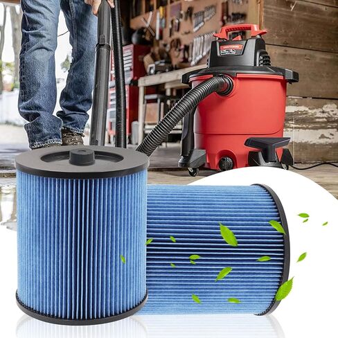 2 قطعة فلتر خرطوشة للحرفي 17907 9-17907 متجر فراغ 5 إلى 20 جالون، 3 طبقات مطوي استبدال الرطب/الجاف in Kuwait