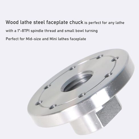 Woodworking 3 Inch Lathe Steel Faceplate Chucks, Steel Wood Lathe Face Plate 1"-8TPI Spindle without Screwchuck in Saudi Arabia