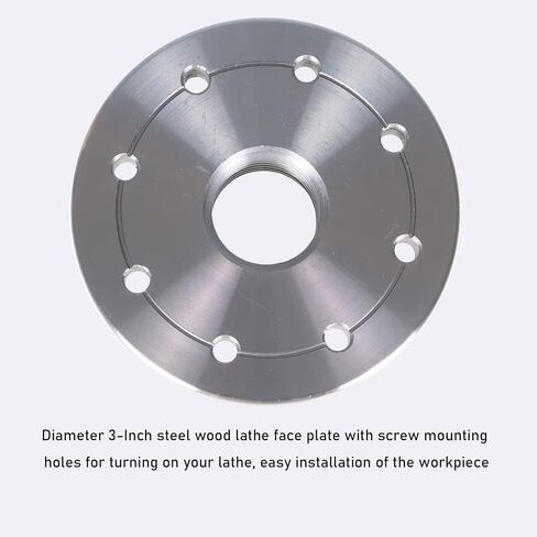 Woodworking 3 Inch Lathe Steel Faceplate Chucks, Steel Wood Lathe Face Plate 1"-8TPI Spindle without Screwchuck in Saudi Arabia