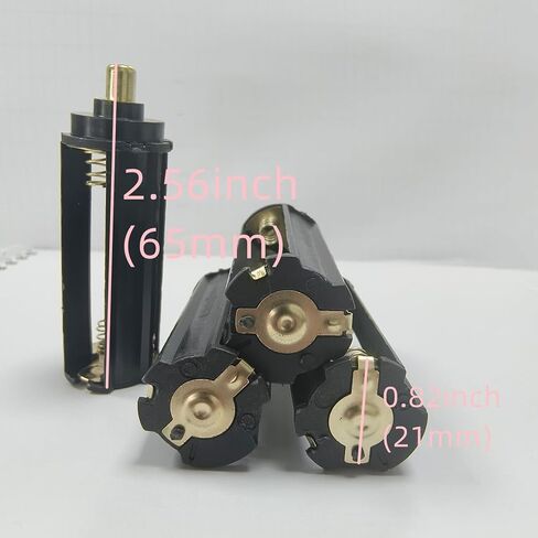 BeeSpring حامل بطارية أسطواني حقيبة تخزين محول 3 × بطاريات AAA أنبوب محول لشعلة مصباح يدوي محمول، أسود-4 قطع in Kuwait