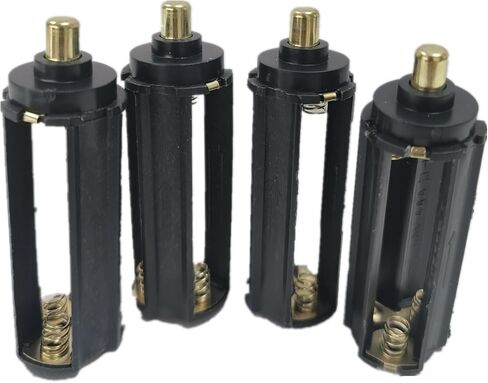 BeeSpring حامل بطارية أسطواني حقيبة تخزين محول 3 × بطاريات AAA أنبوب محول لشعلة مصباح يدوي محمول، أسود-4 قطع in Kuwait