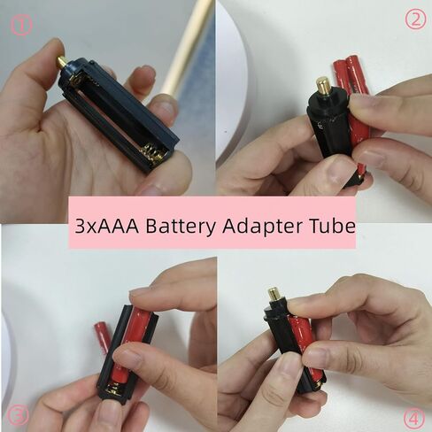 BeeSpring حامل بطارية أسطواني حقيبة تخزين محول 3 × بطاريات AAA أنبوب محول لشعلة مصباح يدوي محمول، أسود-4 قطع in Kuwait