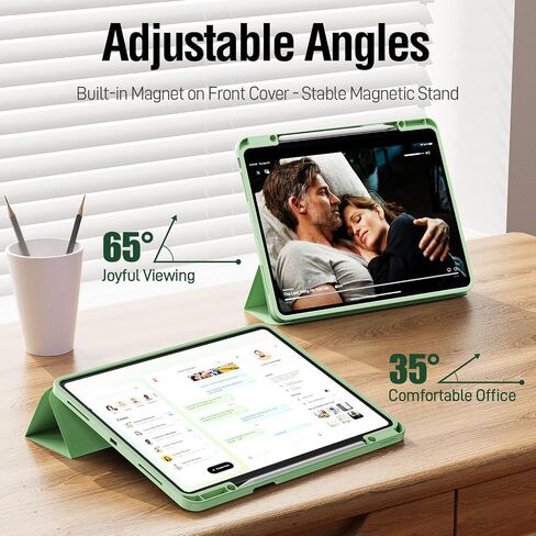 ZOVEEK Case for iPad Pro 13 Inch (M4) 2024 with Pencil Holder, Supports Pencil Pro Magnetic Charging, Smart Magnetic iPad Case with Trifold Stand, Supports Auto Wake/Sleep (Matcha Green) in Saudi Arabia