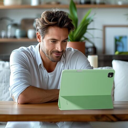 ZOVEEK Case for iPad Pro 13 Inch (M4) 2024 with Pencil Holder, Supports Pencil Pro Magnetic Charging, Smart Magnetic iPad Case with Trifold Stand, Supports Auto Wake/Sleep (Matcha Green) in Saudi Arabia