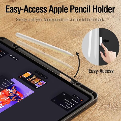 ZOVEEK Case for iPad Pro 13 Inch (M4) 2024 with Pencil Holder, Supports Pencil Pro Magnetic Charging, Smart Magnetic iPad Case with Trifold Stand, Supports Auto Wake/Sleep (Matcha Green) in Saudi Arabia