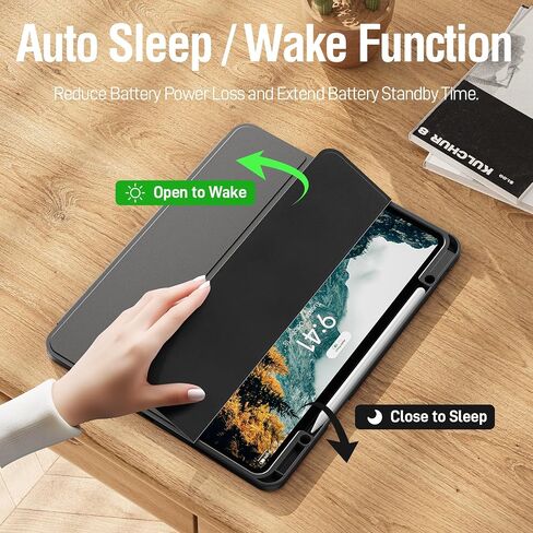 ZOVEEK Case for iPad Pro 13 Inch (M4) 2024 with Pencil Holder, Supports Pencil Pro Magnetic Charging, Smart Magnetic iPad Case with Trifold Stand, Supports Auto Wake/Sleep (Matcha Green) in Saudi Arabia