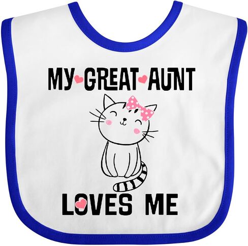 My Great Aunt Loves Me Kitty Cat Baby Bib in Saudi Arabia