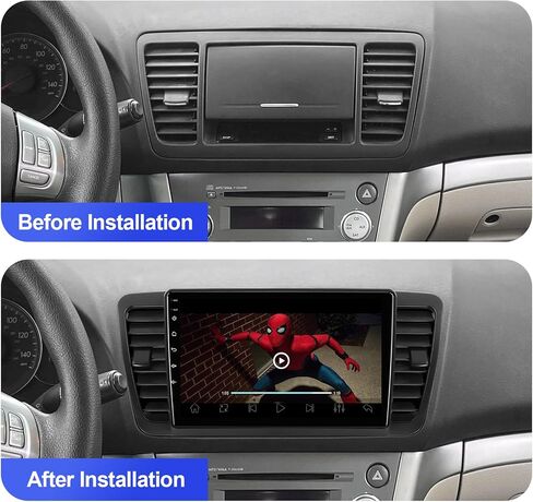 2+32G Android 12 Double Din Car Stereo for Subaru Legacy Outback 2005-2009 with 9 Inch Touchscreen Radio Built-in Wireless Carplay/Android Auto/GPS/Bluetooth/FM/Steering Wheel Control/Backup Camera in Kuwait
