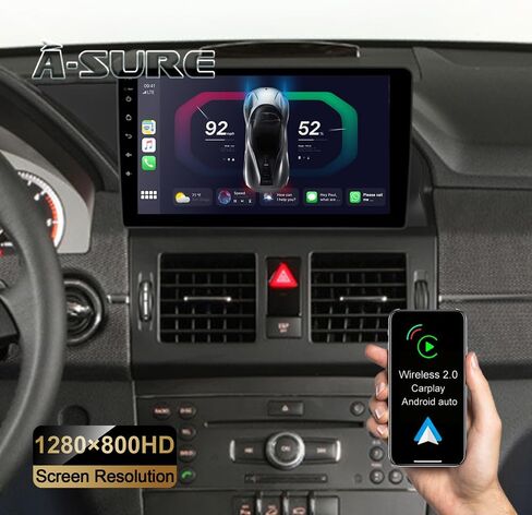 ترقية راديو ستيريو السيارة ASURE لسيارة Benz GLK Class X204 2008-2015، 9 بوصة 4Core 2+32GB وحدة رأس الملاحة داخل لوحة القيادة مع Carplay Android Auto 1280x800 مشغل فيديو بشاشة تعمل باللمس in Saudi Arabia