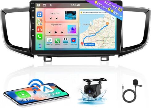 Hikity for Honda Pilot 2015-2020 Radio, 8 Core 4+64GB Android 13 Car Stereo 10.1 Inch IPS Touchscreen Car Radio with Wireless Carplay Android Auto 59UI GPS WiFi 32EQ DSP Backup Camrea in Saudi Arabia