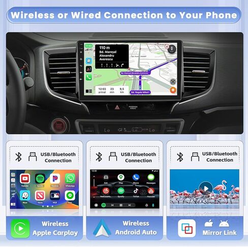 Hikity for Honda Pilot 2015-2020 Radio, 8 Core 4+64GB Android 13 Car Stereo 10.1 Inch IPS Touchscreen Car Radio with Wireless Carplay Android Auto 59UI GPS WiFi 32EQ DSP Backup Camrea in Saudi Arabia