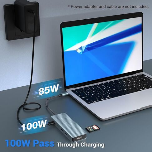 10 in 1 USB C Hub, Tymyp Adapter Hub with 4K HDMI, 2 x USB 3.0 Ports, USB-C 3.0 Data Transfer, 2 x USB 2.0, 100W Power Delivery, SD/TF, Audio Jack, for Laptop, iPad in Saudi Arabia