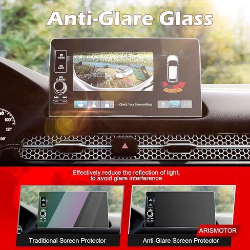 واقي شاشة ARISMOTOR لهاتف Ho-nda Civic 2022-2025/Ho-nda CRV & HRV & Pilot 2023-2025/Acura Integra 2023-2025، غطاء شاشة لمس من الزجاج المقسى مقاس 9 بوصات، ملحقات داخلية، عبوة من قطعة واحدة in Kuwait