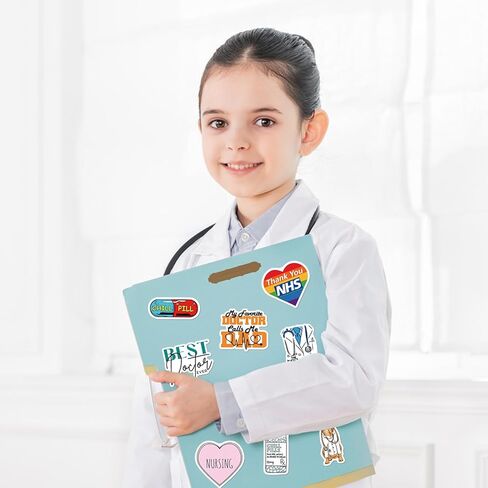100 قطعة من ملصقات الممرضات للبالغين، ملصقات طبية مقاومة للماء لزجاجات المياه وقصاصات الكمبيوتر المحمول، شارات فينيل مضحكة كهدية عيد ميلاد in Kuwait