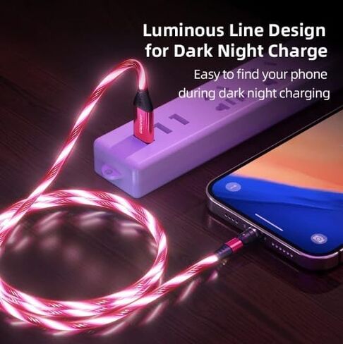 1Pc Blue Light Up Phone Charger with Changeable Rotating Magnetic Tips (3.3 Feet / 1 Meter) Small in Size,Convenient to Carry,Automobile Chargers,Cell Phones and Accessories,Power Adapters in Saudi Arabia