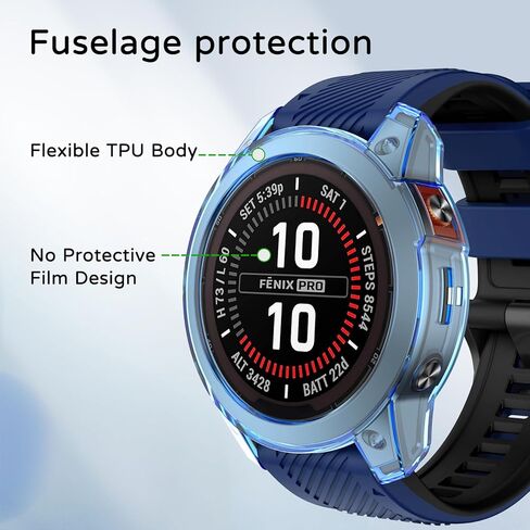 حافظات حماية متوافقة مع Garmin Fenix ​​7X/Epix Pro 51 مم، غطاء حماية ناعم من مادة TPU ممتص للصدمات وقوي مقاوم للصدمات لحافظة ساعة Garmin Fenix ​​7X Pro in Saudi Arabia