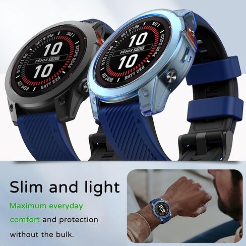 حافظات حماية متوافقة مع Garmin Fenix ​​7X/Epix Pro 51 مم، غطاء حماية ناعم من مادة TPU ممتص للصدمات وقوي مقاوم للصدمات لحافظة ساعة Garmin Fenix ​​7X Pro in Saudi Arabia