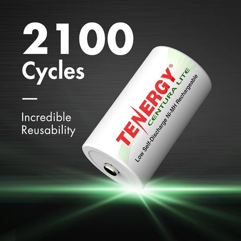 Tenergy 4 Pack Centura Lite D Size Batteries and TN486U 5-Bay Universal Battery Charger with LCD, Micro USB/Type C Input in Saudi Arabia