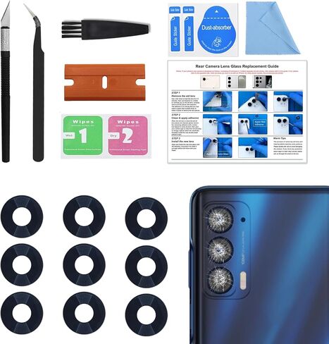 3 Pack for Moto Edge 2021 5G Back Rear Camera Lens Glass Replacement, Cellphone Back Camera Lens for Moto Edge 5G 2021 XT2141, Included Instruction Manual, Toolkit in Saudi Arabia