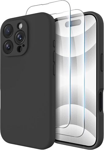 OTOFLY متوافق مع حافظة iPhone 16 Pro Max، متوافقة مع MagSafe، حافظة سيليكون مغناطيسية مقاومة للصدمات لهاتف iPhone 16 Pro Max، [حماية من الدرجة العسكرية] [عبوة من واقيات شاشة]، أسود in Kuwait