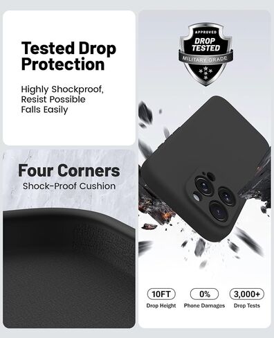 OTOFLY متوافق مع حافظة iPhone 16 Pro Max، متوافقة مع MagSafe، حافظة سيليكون مغناطيسية مقاومة للصدمات لهاتف iPhone 16 Pro Max، [حماية من الدرجة العسكرية] [عبوة من واقيات شاشة]، أسود in Kuwait