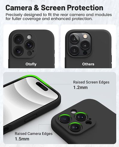 OTOFLY متوافق مع حافظة iPhone 16 Pro Max، متوافقة مع MagSafe، حافظة سيليكون مغناطيسية مقاومة للصدمات لهاتف iPhone 16 Pro Max، [حماية من الدرجة العسكرية] [عبوة من واقيات شاشة]، أسود in Kuwait
