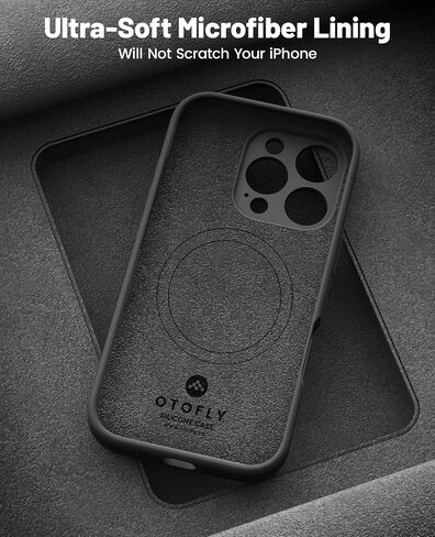 OTOFLY متوافق مع حافظة iPhone 16 Pro Max، متوافقة مع MagSafe، حافظة سيليكون مغناطيسية مقاومة للصدمات لهاتف iPhone 16 Pro Max، [حماية من الدرجة العسكرية] [عبوة من واقيات شاشة]، أسود in Kuwait