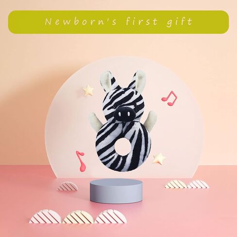 Baby Zebra Soft Rattle Toy, Zebra Plush Infant Shaker Rattle Easy-Grasp Stuffed Animal Toy, Gifts for Newborns Babies Toddlers Boys Girls, 6 Inches in Kuwait