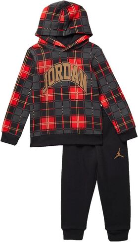 Jordan Baby Boy's Essentials Plaid Pullover Set (Toddler) Black 3T Toddler in Saudi Arabia