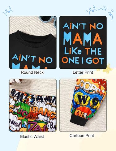 ملابس خريف وشتاء للأطفال الصغار، ملابس خريف وشتاء، سويت شيرت بأكمام طويلة مطبوع عليه حروف، مجموعة سراويل ديناصور مموهة in Kuwait