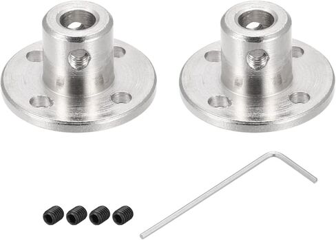 Rebower 3mm Rigid Flange Coupling Connector Motor Guide Shaft Coupler (w Fastening Screw 1pack M1.5 Hex Wrench), [for DIY RC Model Stepper Motors Part]- 2Pack in Saudi Arabia
