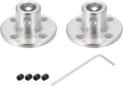 Rebower 3mm Rigid Flange Coupling Connector Motor Guide Shaft Coupler (w Fastening Screw 1pack M1.5 Hex Wrench), [for DIY RC Model Stepper Motors Part]- 2Pack in Saudi Arabia