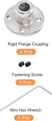 Rebower 3mm Rigid Flange Coupling Connector Motor Guide Shaft Coupler (w Fastening Screw 1pack M1.5 Hex Wrench), [for DIY RC Model Stepper Motors Part]- 2Pack in Saudi Arabia