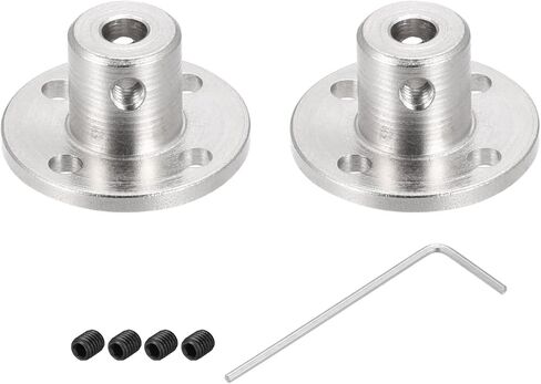 Rebower 3mm Rigid Flange Coupling Connector Motor Guide Shaft Coupler (w Fastening Screw 1pack M1.5 Hex Wrench), [for DIY RC Model Stepper Motors Part]- 2Pack in Saudi Arabia
