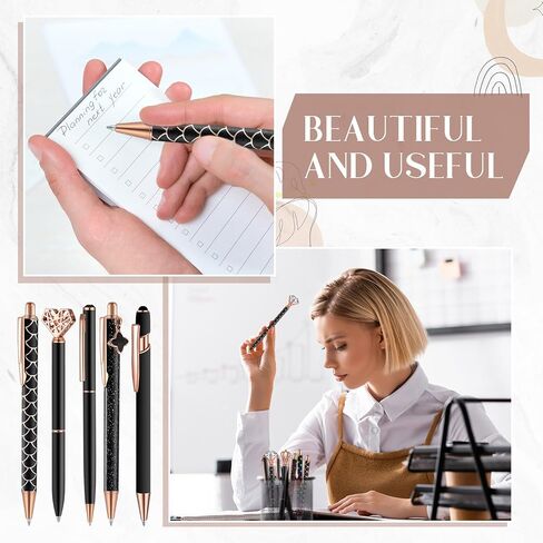 9 Pcs Ballpoint Pens Set Metal Crystal Diamond Pen Glitter Pen for Journaling Black Ink Pretty Cute Pens Fancy Pens Gifts for Women Girls Christmas Birthday School Office Desk(Purple) in Saudi Arabia
