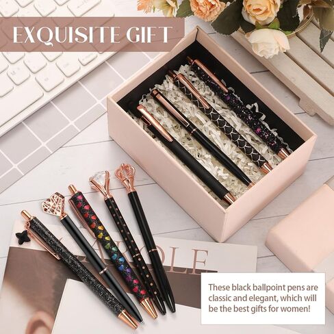 9 Pcs Ballpoint Pens Set Metal Crystal Diamond Pen Glitter Pen for Journaling Black Ink Pretty Cute Pens Fancy Pens Gifts for Women Girls Christmas Birthday School Office Desk(Purple) in Saudi Arabia