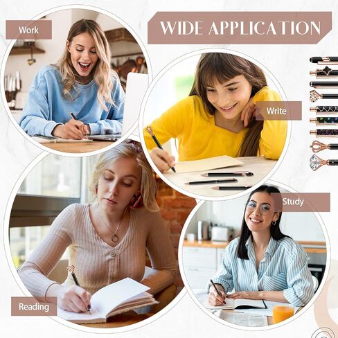 9 Pcs Ballpoint Pens Set Metal Crystal Diamond Pen Glitter Pen for Journaling Black Ink Pretty Cute Pens Fancy Pens Gifts for Women Girls Christmas Birthday School Office Desk(Purple) in Saudi Arabia