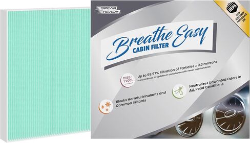 Spearhead HEPA Breathe Easy Cabin Filter, Up to 99.97% Filtration of 0.3 Micron Particles w/No Airflow Reduction (BE-134H) in Saudi Arabia