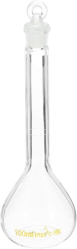 قارورة حجمية 500 مل من باتيكل، قارورة قياس حجمية متدرجة من زجاج البورسليكات 3.3 مع تحمل سدادة زجاجية 0.9 مل للتجربة المعملية، شفاف in Kuwait