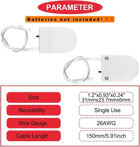 12Pcs CR2032 1 X 3V Battery Holder Battery Storage Boxes Cover White Button Battery Holder Coin Cell Battery Holder with Switch,Wires,On ON-Off Switch and Alligator Clips for Electronic DIY in Saudi Arabia