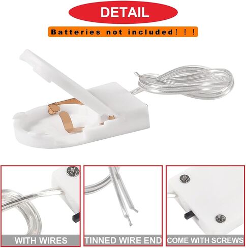 12Pcs CR2032 1 X 3V Battery Holder Battery Storage Boxes Cover White Button Battery Holder Coin Cell Battery Holder with Switch,Wires,On ON-Off Switch and Alligator Clips for Electronic DIY in Saudi Arabia