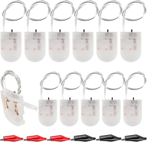12Pcs CR2032 1 X 3V Battery Holder Battery Storage Boxes Cover White Button Battery Holder Coin Cell Battery Holder with Switch,Wires,On ON-Off Switch and Alligator Clips for Electronic DIY in Saudi Arabia