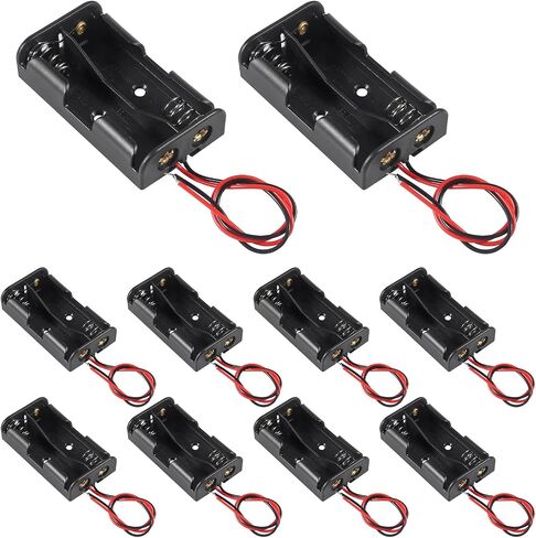 AA Battery Holder Bundle 1.5V Single AA Battery Holder, 2 X 1.5V 3V AA Battery Holder, 3 X 1.5V 4.5V AA Battery Holder, 4X 1.5V 6V AA Battery Holderwith Leads (10pcs 2 slot) in Saudi Arabia