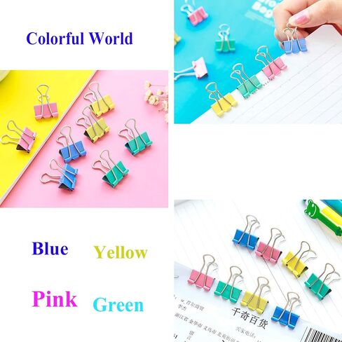 120 Pcs Mini Binder Clips 15mm, Smal Paper Clips Colored for Office in Saudi Arabia