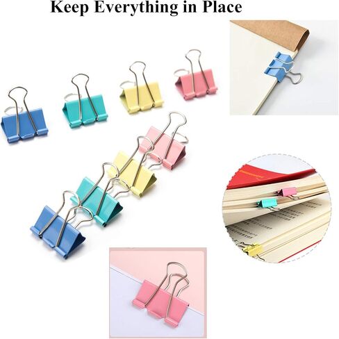 120 Pcs Mini Binder Clips 15mm, Smal Paper Clips Colored for Office in Saudi Arabia