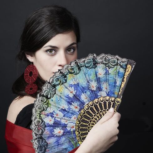 YEAHACLUB 12PCS Spanish Floral Folding Hand Fan with Vintage Handheld Design,Floral Lace Decorative Foldable Accents for Dancing, Cosplay, Party Decor, or Fancy Gift Giving in Saudi Arabia
