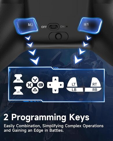وحدة تحكم EasySMX X15 للكمبيوتر الشخصي مع عصا التحكم في القاعة/مشغلات القاعة/إضاءة RGB - تعمل لأجهزة الكمبيوتر التي تعمل بنظام Windows وAndroid وSteam وSwitch، باللون الأسود in Kuwait